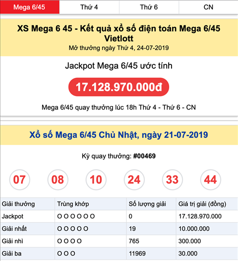 Ket qua XS Mega 6-45 Vietlott 24-07-2019 Thu 4.png
